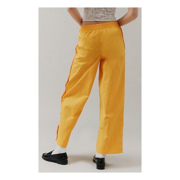 BDG Jess Yellow Nylon Track Pants w Lace Button Sides Urban Outfitters Sz S - Picture 2 of 7
